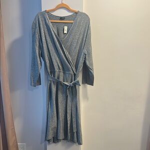 Elegant Blue Wrap Dress